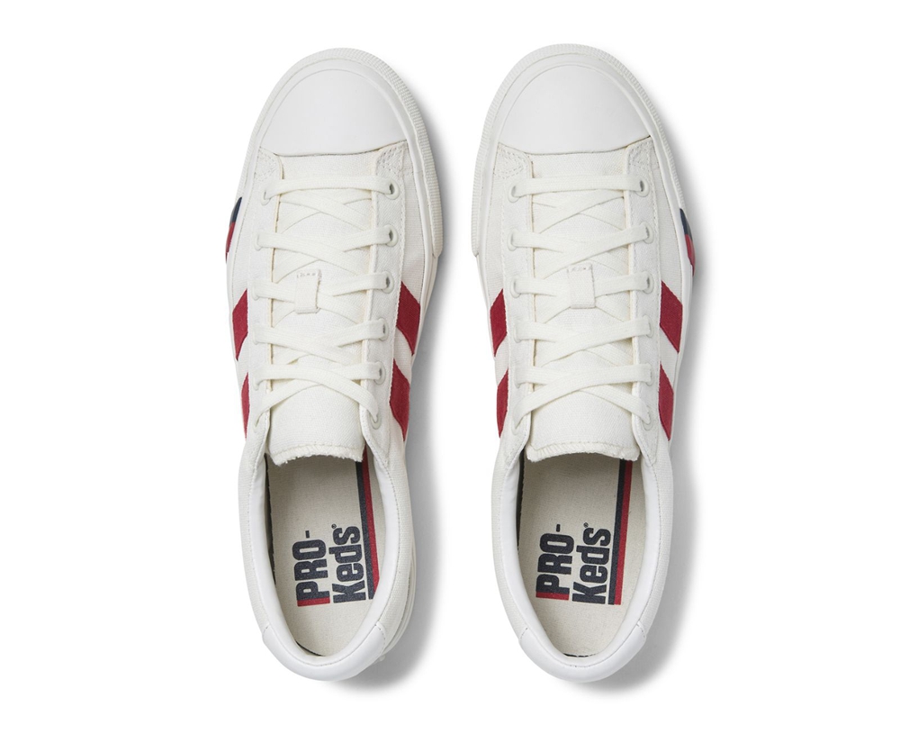 Keds Womens Sneakers White/Red - Royal Plus Canvas - 190CMHIBX